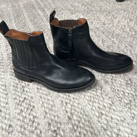 Franco Sarto Linc Chelsea Black Leather Boots Booties US 6.5 - Picture 3 of 10